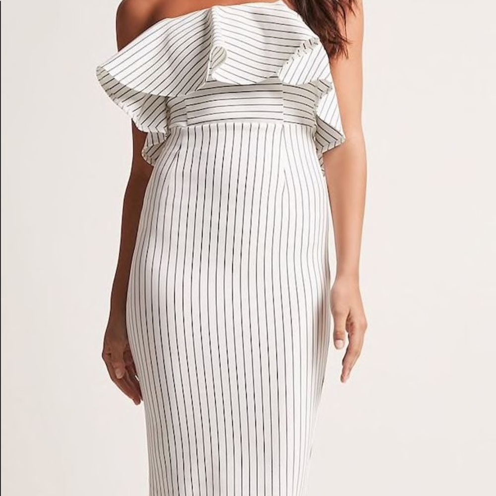 Stripe flounce bodycon dress F21 medium